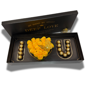 yellow love you box flowers kendall davie pompano miramar roses